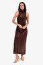 Vince Brown Silky Maxi Dress Size S