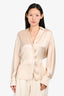 Vince Blush Silk Button Down Shirt Size S