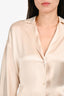 Vince Blush Silk Button Down Shirt Size S