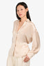 Vince Blush Silk Button Down Shirt Size S