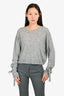 Helmut Lang Grey Tie Sleeve Sweater Size S