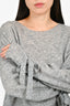 Helmut Lang Grey Tie Sleeve Sweater Size S