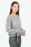 Helmut Lang Grey Tie Sleeve Sweater Size S