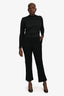 Jonathan Simkhai Black Silk Detail Slit Cuff Trousers Size 8