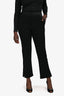 Jonathan Simkhai Black Silk Detail Slit Cuff Trousers Size 8
