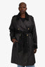 Sonia Rykiel Black Nylon Belted Trench Size XL