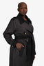 Sonia Rykiel Black Nylon Belted Trench Size XL
