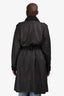 Sonia Rykiel Black Nylon Belted Trench Size XL