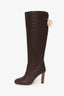 See by Chloe Brown Leather Heeled Knee-High Boots Size 38