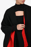 Burberry Black/Red Wool Reversible Logo Poncho Cape