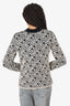 Pre-Loved Chanel™ Black/White Monochrome Logo Jacquard Sweater size 40