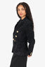 Balmain Black Suede Double Breasted Blazer size 40