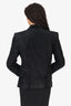 Balmain Black Suede Double Breasted Blazer size 40