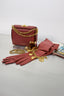 Prada Brown Leather Long Gloves Size 7.5