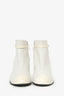 Pre-Loved Chanel™ 2003 White Leather/Patent CC Logo Boots Size 38.5