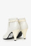 Pre-Loved Chanel™ 2003 White Leather/Patent CC Logo Boots Size 38.5