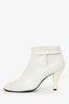 Pre-Loved Chanel™ 2003 White Leather/Patent CC Logo Boots Size 38.5