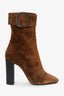 Saint Laurent Brown Suede Joplin Buckle Boot Size 40