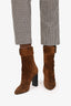 Saint Laurent Brown Suede Joplin Buckle Boot Size 40
