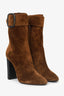 Saint Laurent Brown Suede Joplin Buckle Boot Size 40