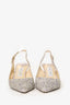 Jimmy Choo Silver Sequin Slingback Heels Size 37