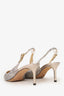 Jimmy Choo Silver Sequin Slingback Heels Size 37