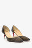 Christian Louboutin Black/Gold Perforated Iriza Pumps Size 37.5