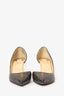 Christian Louboutin Black/Gold Perforated Iriza Pumps Size 37.5