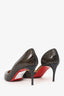 Christian Louboutin Black/Gold Perforated Iriza Pumps Size 37.5