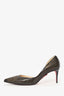 Christian Louboutin Black/Gold Perforated Iriza Pumps Size 37.5