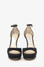 Jimmy Choo Black Suede 'Portia 100' Peep Toe Heels Size 38.5