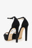 Jimmy Choo Black Suede 'Portia 100' Peep Toe Heels Size 38.5