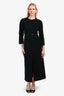Gucci 25SS Black Cotton Crêpe Dress with Horsebit Belt Size 42