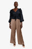 Jenni Kayne Green Wide Leg Silk Pants Size L