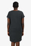 Brunello Cucinelli Grey Cotton Bead Front Detail Dress Est. Size M/L
