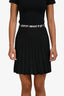 Off-White Black Pleated Logo Band Mini Skirt Size 38