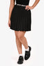 Off-White Black Pleated Logo Band Mini Skirt Size 38