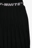 Off-White Black Pleated Logo Band Mini Skirt Size 38