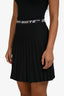 Off-White Black Pleated Logo Band Mini Skirt Size 38