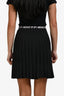 Off-White Black Pleated Logo Band Mini Skirt Size 38