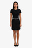 Off-White Black Pleated Logo Band Mini Skirt Size 38