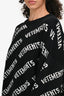 Vetements Black/White Cotton Knit Logo Sweater Size XS