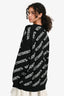 Vetements Black/White Cotton Knit Logo Sweater Size XS