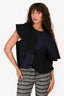 Jacquemus Black/Navy Ruffled Top Size 38