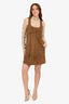 Sportmax Code Brown Suede Sleeveless Mini Dress Size 6