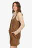 Sportmax Code Brown Suede Sleeveless Mini Dress Size 6
