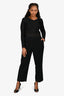Vince Black Wool Cinched Wide Leg Pants Size L