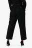 Vince Black Wool Cinched Wide Leg Pants Size L