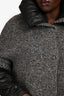 Max Mara Grey/Black Knit/Nylon Button-Up Jacket Size 10