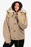 Off-White Beige Wool Hooded Shirt Parka Size 36